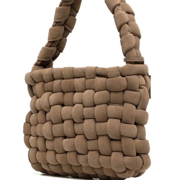 NWT A.W.A.K.E. Mode  interwoven faux-suede tote bag - Picture 6 of 11